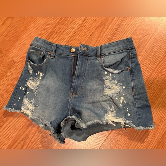 No Boundaries Pants - No Boundaries Blue Distressed Jean Shorts